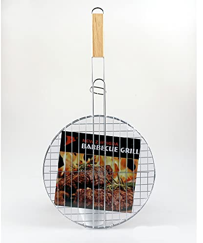 Runder Grillkorb mit Holzgriff, 30 cm