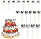 Fowecelt Discokugel Deko Tortendeko Spiegelkugel - 18 Stück Mini Disco Kugeln Toppers, Silberne Spiegelkugel für Kuchen Dessert Dekoration, 1970S Disco Ball für Geburtstags 70er 80er 90er Party