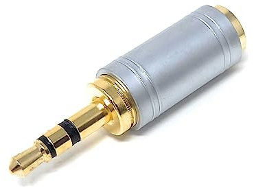 DRUT 1pcs 2.5mm Socket to 3.5mm Jack Plug Stereo Headphone Audio Cable Adapter Silver