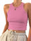 PLOKNRD Crop Tops Donna Canotta Senza Maniche a Girocollo Racerback Rosa S