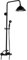 LANNADD Mitigeur de douche, Robinet Thermostatique, Système de douche à effet pluie, en acier inoxydable vieilli, style rétro, hauteur réglable 90 à 118 cm, noir