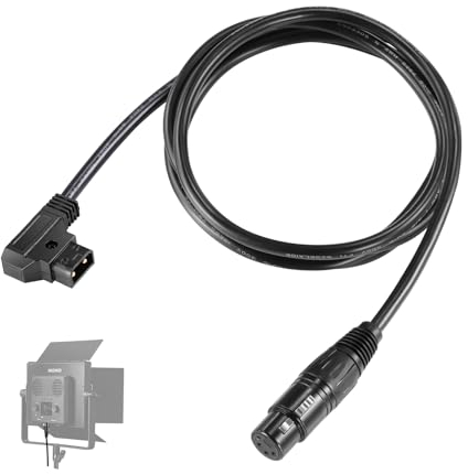 Neewer NC011 Câble d'alimentation D-Tap mâle vers XLR Femelle 4 Broches PL60C lumière vidéo Continue LED 1,8 m