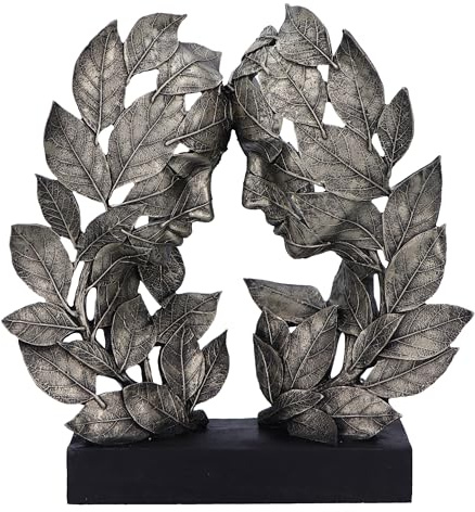 Nemesis Now Natural Emotion – Liebe, 31 cm, Harz, Silber, berührende Köpfe, Blätter, Skulptur, Hochzeits- oder Valentinstagsgeschenk, ideal für Natur- und Kunstliebhaber, gegossen aus feinstem Harz