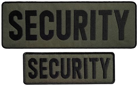 Bluyellow 2-teiliges Sicherheits-Patch-Set, bestickter Sicherheitsaufnäher für Weste, Jacke, Uniform, Hut, passend für Sicherheitsweste für Wachmann, Klettverschluss-Sicherheitsabzeichen, groß und