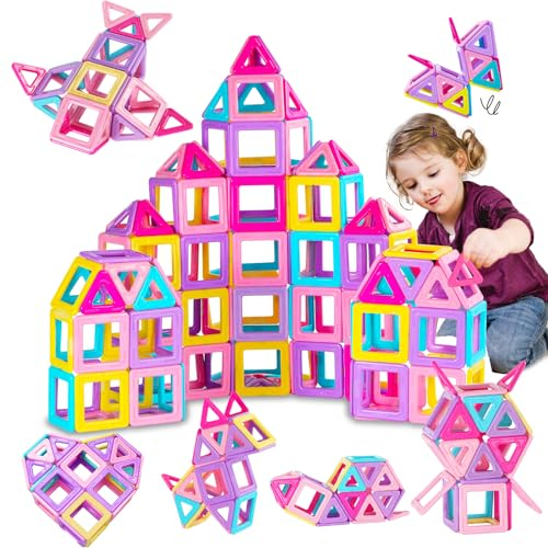 Costruzioni Magnetiche per Bambini 3 4 5 6 Anni 38 Pezzi Magneti Giochi Bambina 3 4 5 6 Anni Gioco Magnetici Bambino Mattoncini Magnetici per Bambini Natale Compleanno Regalo Bambina 3 4 5 6 7 Anni