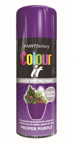 Inspired Essentials All Purpose Aerosol Spray Paint 400ml Quick Drying Spray, Fast Dry and Excellent Coverage for Metal, Wood, Plastic and More (Proper Purple)