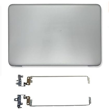WANGHUIH LCD Back Cover Top Rear Lid + Hinges Hinge Compatible with HP 15-AC 15-AF 250 255 G4 TPN-C126 C125 Series (silver A+H)