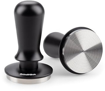 GrindHaus V1-51mm Espresso Coffee Tamper, Dual Spring Loaded Calibrated Espresso Tamper Tool with Stainless Steel Ripple Base | Barista Grade | 30lbs Constant Pressure | Anodised Aluminium Handle