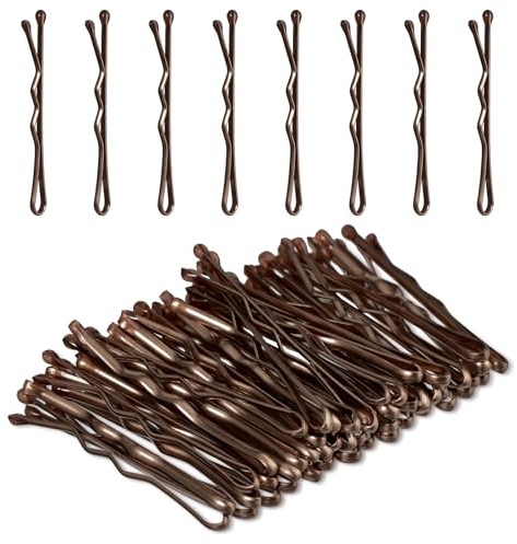 Amabro 50 Pièces 3,5cm Epingle Cheveux Femme,Mini Barrette Cheveux Femme,Barettes Cheveux Femme Pince Cheveux Epingle A Cheveux Accessoire Filles Plate Barettes Cheveux En Acier Enfants (marron)