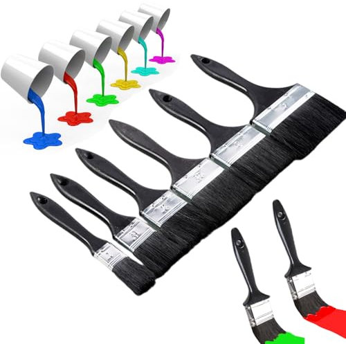 Set of 6 Pcs Outdoor Paint Brush, 1.5-4 Inch Paint Brush, Wallpaper Brush, Plastering Brush, Paste Brush for Wallpapering, Wall Paint Brush, Large Paint Brush, Fence Paint Brush, Fence Brush,