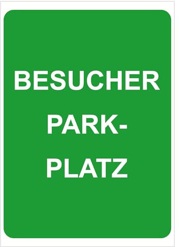 INDIGOS UG Panneaux en aluminium composite - Sécurité - Avertissement - Parking des visiteurs - 594 x 840 cm - Hôtel, entreprise, protection, KITA, médecin, cabinet, appartement