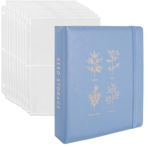 Wildgoose Samenbinder – Garten-Samenpaket-Organizer, Aufbewahrungsbuch, blau