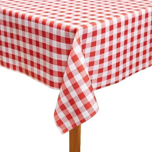 ESSEX - Tischdecke 150 x 200 cm, Tischdecken aus Strapazierfähigem Stoff, Hochwertige Tischtuch, Table Cloth Mehrfachen Gebrauch, Einfache Pflege - Sicily, Rot