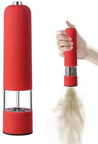 Molinillo De Pimienta Eléctrico - Molinillo De Aspereza Ajustable, Molinillo De Pimienta Eléctrico | Molinillo Automático De Sal Y Pimienta, Utensilios De Cocina Esenciales Para Moler Granos De Pimien