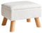 YMYNY Ottomane mit Stauraum, Fußhocker, Kleiner Fußhocker mit Stabilen Holzbeinen Hocker, Teddy Samt Fußstütze mit Gepolstertem Sitz, für Wohnzimmer Schlafzimmer Eingänge 40 ×30 ×28CM Weiß HBD042W