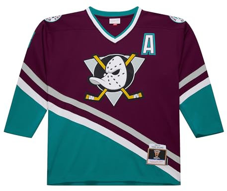 Mitchell & Ness NHL Dark Jersey Anaheim Ducks Teemu Selanne 1996 Player Jersey (DE/NL/SE/PL, Alphanumerisch, XXL, Regular, Regular, Rot)