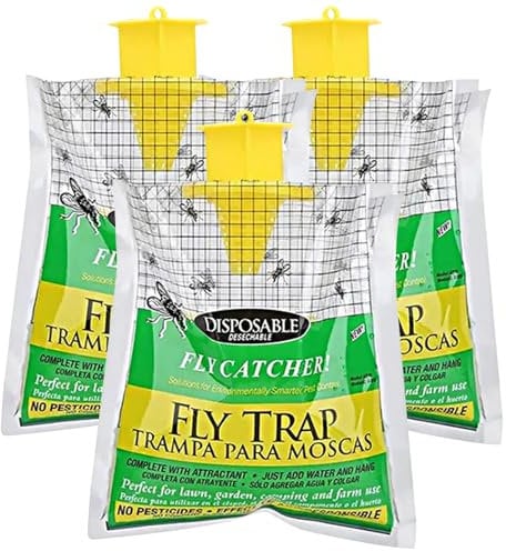 3X Fruchtfliegen-Falle, mit 3X Köder-Falle, FruchtfliegenfalleFliegenfalle, Fruchtfliegen-Lebendfalle, Fliegenfalle außen, Fliegenfalle, Ideal für Bauernhöfe, Campingplätze