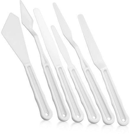 SEWOART Ölmalerei-zubehör 6-teiliges Kunststoffspatel Komfortabler Griff Für Einfache Reinigung