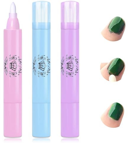 3 Stück Nagellackentferner Stifte mit Baumwollköpfen, 9 Austauschbaren Ersatzspitzen zum Entfernen von Nagellack-Graten,Nachfüllbar Nail Art Maniküre Korrekturstifte mit -Lila+Rosa+Blau