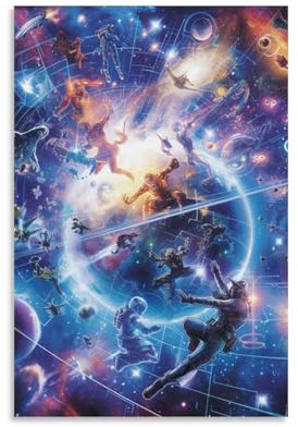 VWENOLRIX Milky Way Galaxy Wandbild Leinwand Gemälde Wanddekoration Poster Kunstdruck Für Bad Schlafzimmer Wanddekoration 20x30inch(50x75cm)