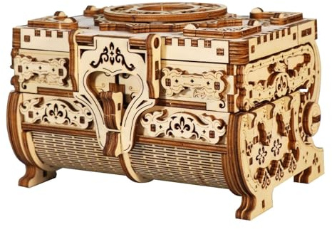 MUSIC PARK 3D Holzpuzzle Erwachsene Basteln Modellbausatz Schmuckkasten Retro Holz Mehrschicht Aufbewahrung Hobbies Geburtstags Frauen 14+