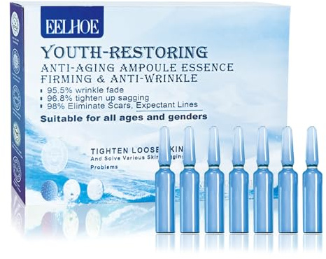 Fiale di Acido ialuronico 7x2ml, Fiale per la cura del viso, Fiale con effetto lifting immediato, con Centella e Niacinamide, Fiale di Idratante, cura del giorno per uomo e donna