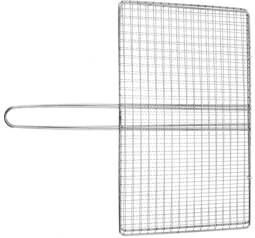 DOITOOL Fischgrillkorb Edelstahl Silber für Camping und Outdoor Grillen | Edelstahl, Glatte Oberfläche und Wärmedämmung, Leicht zu Reinigen, für Steak und Rindfleisch bei Aktivitäten