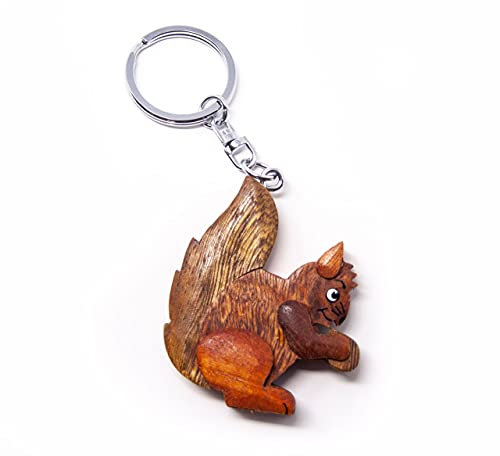 Eichhörnchen Hörnchen Schlüsselanhänger aus Holz