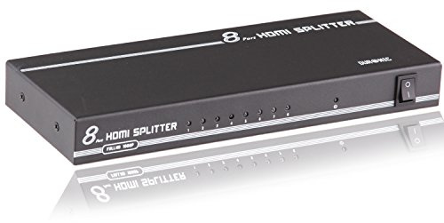Duronic HDMI Splitter Box HS18-8 Way | 1080p High Definition 3D Enabled | Displays 1 Source to Multiple Screens | Computer, Laptop, Games Console