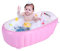 Signstek – Bañera hinchable, piscina hinchable, barreño para niños y bebés blanco rosa
