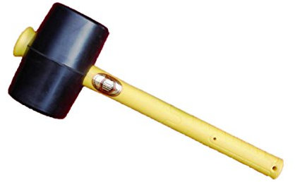 Thor 61-954FG - Martello in gomma Shore A 90 gradi, manico in fibra di vetro, colore: Nero