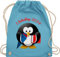 Turnbeutel Rucksack - Schulanfang & Einschulung Geschenk - 1. Schultag 2024 Pinguin Schultüte Buch - Unisize - Hellblau - turnsackerl geschenke für die schulbeutel schulkind ersten sportbeutel