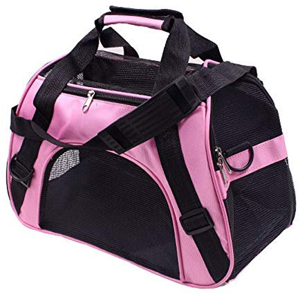 PUAO Sac de transport portable pour animal domestique, sac à main pour chien, chiot, animal de compagnie approuvé par les compagnies aériennes pour chats et chiens de petite taille rose rose M