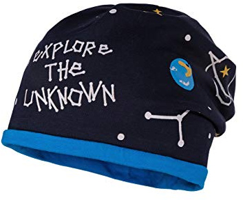 maximo Unisex Baby aus Jersey mit Weltraum und Glow in the Dark Motiven Mütze, per Pack Blau (Navy/Active Blue 4878), 49/51 (Herstellergröße: 49/51)