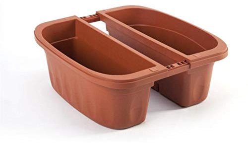 Fioriera vaso doppia autoreggente Bama Klunia cm 40 balconetta giardino terrazzo (TERRACOTTA)