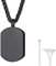 Richsteel Schwarz Dog Tag Halskette aus Edelstahl Halskette mit Anhänger Dog Tag für Kinder und Jungendlichen