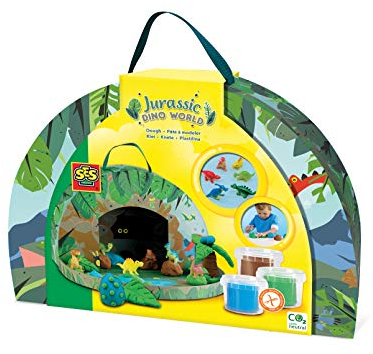 SES Creative 427 Dinosaurier Jurassic-Dinowelt (Knete Spielekoffer), Mehrfarbig, S