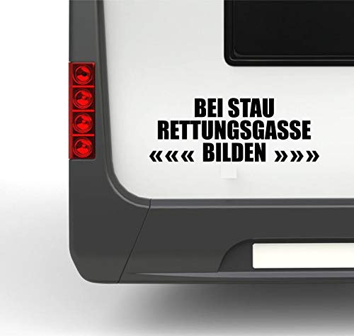 Pegatina Promotion Wohnmobil Wohnwagen Bei Stau Rettungsgasse bilden ca 35cm Sticker Autoaufkleber