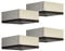 SOTECH Lot de 4 pieds de meuble MOTEL 65 x 65 mm Hauteur 25 mm Aspect inox Pieds de support en aluminium