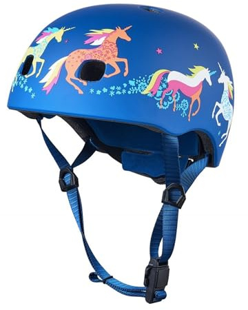 Micro | Casque Licorne | Enfants | Finition Mate | Boucle Magnétique/Lumière LED intégrée | 5+ Ans | Taille M