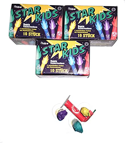 vama Funke Star Kids kleine Knisterfontänen mit farbigen Flammen und ökologischem Pappfuß (3 Packungen)