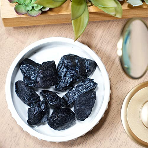 MOUMOUTEN Turmalina Roca en Bruto, 1 Pieza de Cristal Negro, minerales de silicato, Cristales de Cuarzo, Forma Irregular, decoración Artesanal para Sauna, Buda, Flores, Hierba