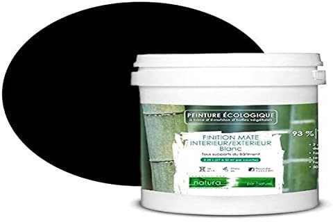 BOX DECO COULEURS Peinture naturelle écologique intérieur extérieur aspect mat Natura - 1L, Noir Poudré