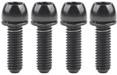 Wanyifa Titanium Gr5 M6 18 20 mm Ball Allen Head Bolt with Washer for Bicycle Disc Brake Caliper Pack of 4 (M6x20mm, Black)