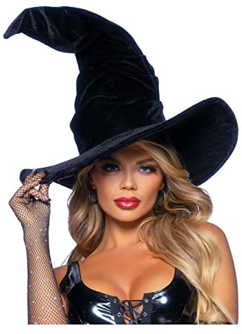 LEG AVENUE Velvet ruched witch hat, One Size (Schwarz)