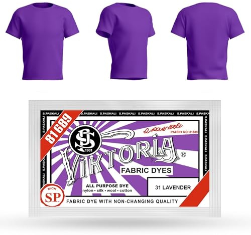 HOPS Tintura per tessuti (10 g, 58 colori), per cotone, lino, seta, lana, viscosa, nylon, raso, legno, plastica, lavanda
