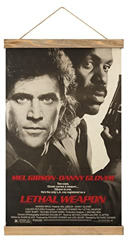 YBEL Lethal Weapon Movie Scroll-Poster Stoffbild Kunst Holz DIY Rahmen Hängende Druck Aufhänger für Raumdekoration Öl Leinwand Kit Geschenk