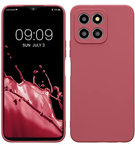 kwmobile Custodia Compatibile con Honor X8 5G / X6 / 70 Lite 5G Cover - Back Case per Smartphone in Silicone TPU - Protezione Gommata - rosa scuro