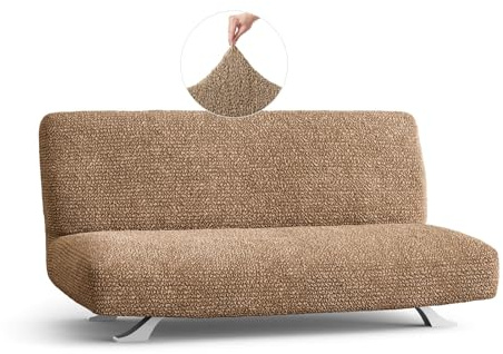 PAULATO - Sofabezug 3 Sitzer ohne Armlehnen aus einfarbiger Mikrofaser, kratzfestes Gewebe, maschinenwaschbar, WavyTech-Technologie, Made in Italy - Cappuccino