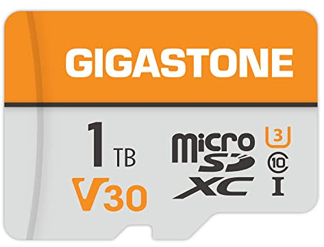 GIGASTONE 1TB Micro SD Card, 4K Video Pro, Up to 140/100 MB/s, MicroSDXC Memory Card for DJI, Gopro, Insta360, Dashcam, Surveillance, Security Camera, Drone 4K Video UHS-I V30 U3 C10 with Adapter